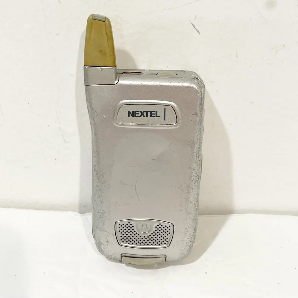 Motorola i series i870‎ Silver ( Nextel ) Rare PTT iDEN Cellular Flip Phone